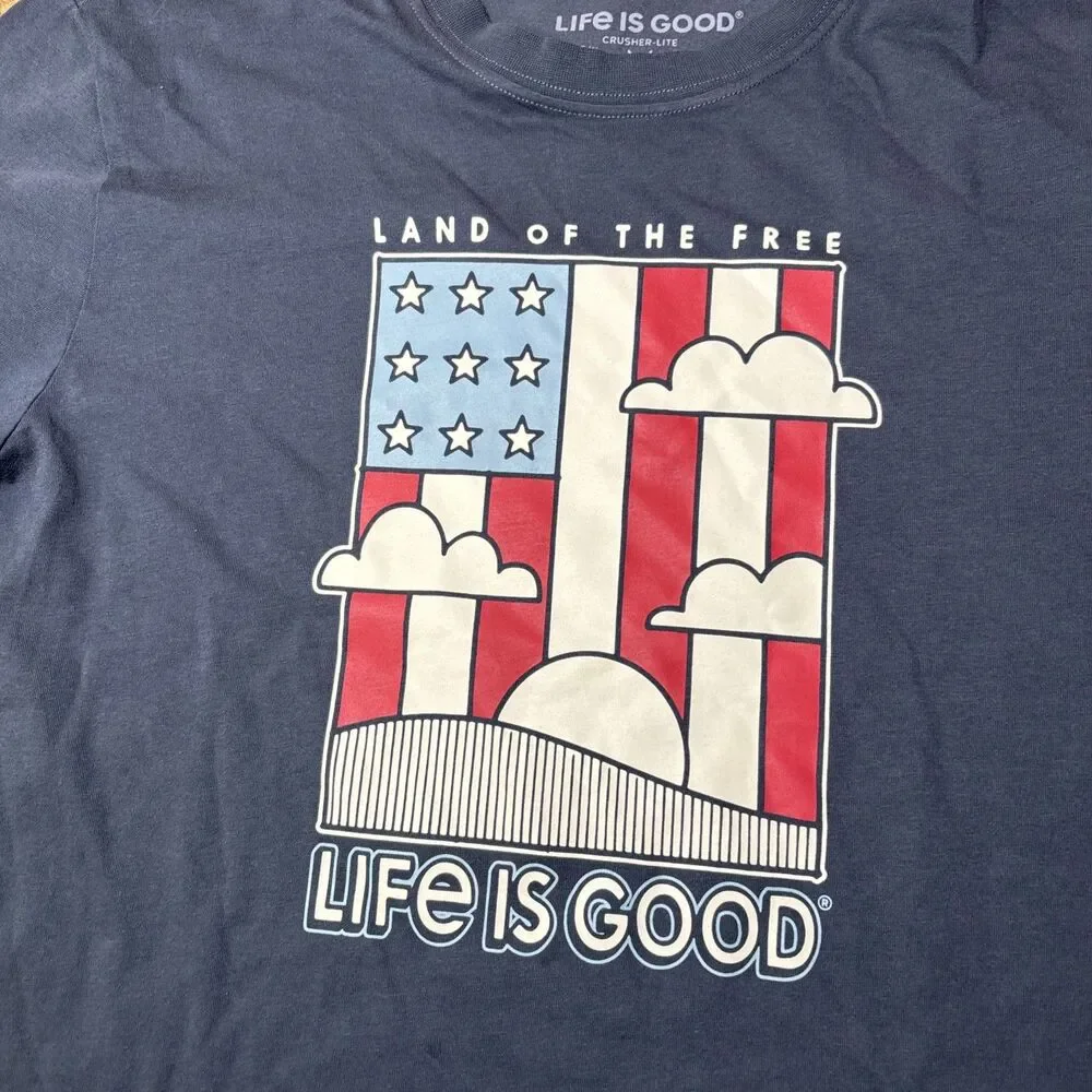 Men's Land the Free Flag Short Sleeve Crusher-LITE Tee Size M H2 - Picture 3 of 8